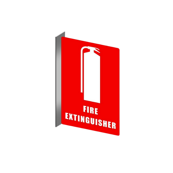 EXTINGUISHER LOCATION - PLASTIC RIGHT ANGLE SIGN