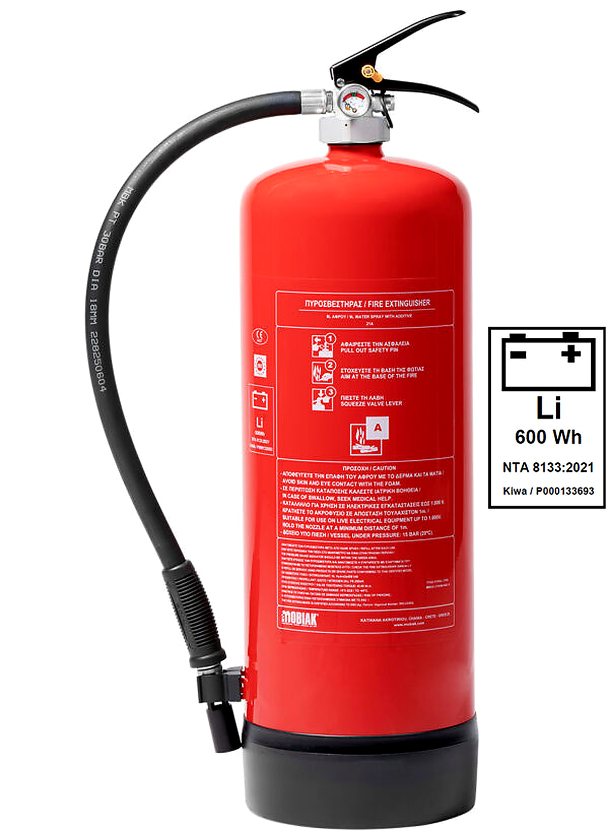 Lithium 9Lt Hgel Fire Extinguisher (Solas)